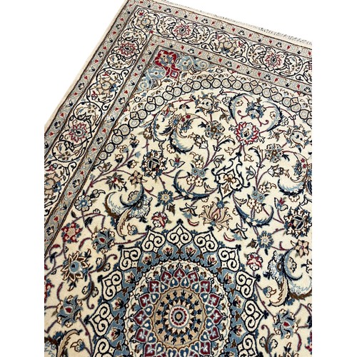 209 - PART SILK PERSIAN NAIN RUG, 205cm x 135cm.