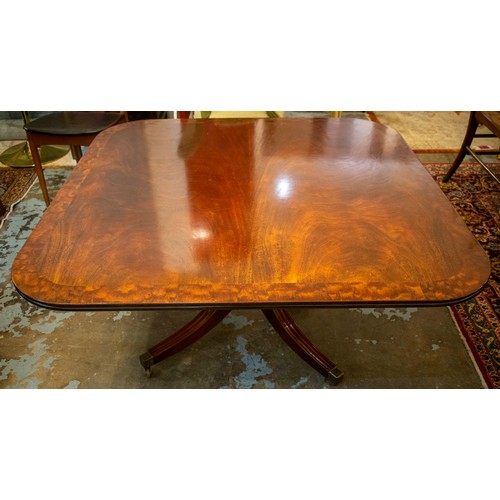 153 - DINING/COFFEE TABLE, Regency style mahogany with height adjustable rounded square top, ex Harrods, s... 