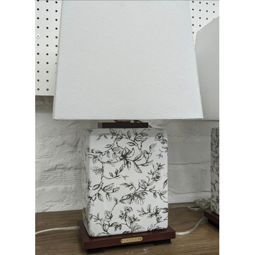 361 - LAUREN RALPH LAUREN HOME TABLE LAMPS, a pair, with shades, glazed ceramic 43cm H.