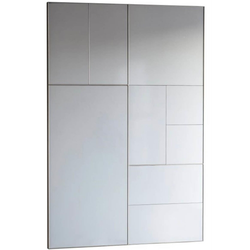 365 - ARCHITECTURAL WALL MIRROR, abstract segmented plate design, 81cm W x 3cm D x 122cm H.