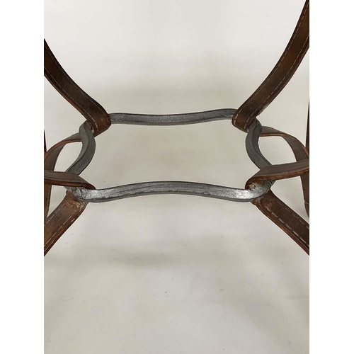 238 - LAMP COCKTAIL TABLE, Jacques Adnet Hermes style, metal faux leather equestrian style rectangular wit... 