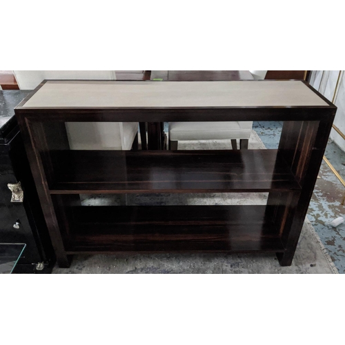 473 - MUFTI CONSOLE TABLE BY MICHAEL DI SOUZA, faux shagreen top, 120cm x 35cm x 88cm.
