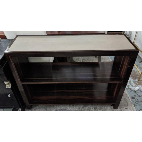 473 - MUFTI CONSOLE TABLE BY MICHAEL DI SOUZA, faux shagreen top, 120cm x 35cm x 88cm.