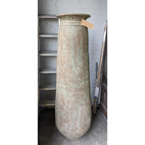 BELL VASE, aged ceramic, 151cm H.