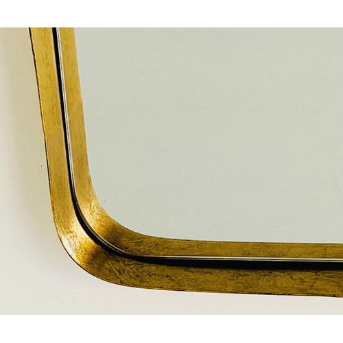 399 - NICHE WALL MIRRORS, a pair, 40cm H x 90cm W x 13cm D, gilt metal framed. (2)