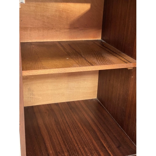 186 - ART DECO STYLE CABINETS, a pair, figured walnut each with drawer and cupboard door, 37cm x 39cm x 68... 