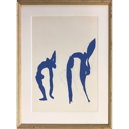 32 - HENRI MATISSE (1869-1954), 'Blue Acrobats' lithograph, published 1958, printed by Mourlot, framed.