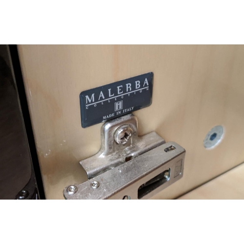 403 - MALERBA SIDEBOARD, 53cm D x 77cm H x 220cm L, high gloss with metal trim.