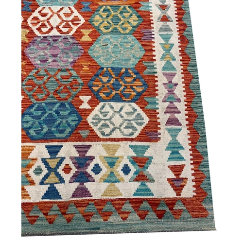 61 - CONTEMPORARY QASHQAI KILIM, 242cm x 170cm.