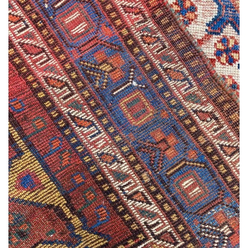 62 - ANTIQUE QASHQAI RUG, 187cm x 151cm.