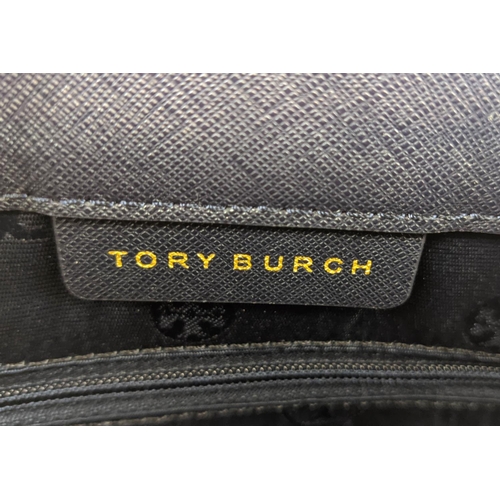 18 - TORY BURCH YORK BUCKLE TOTE, saffiano leather with logo at the front, central zippered pocket and tw... 