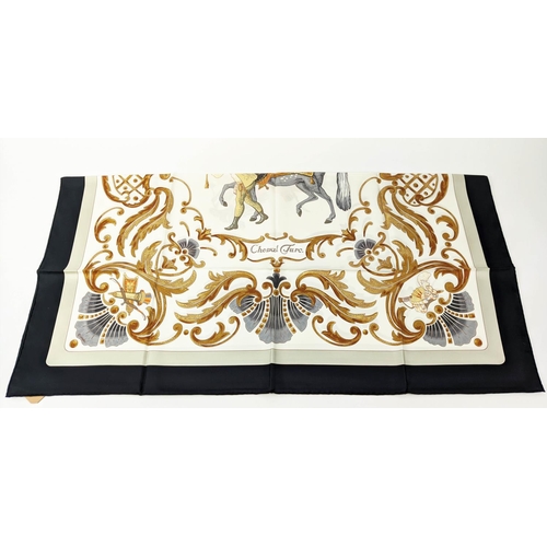 33 - VINTAGE HERMÈS 'CHEVAL TURC' SILK SCARF, 90cm x 90cm.