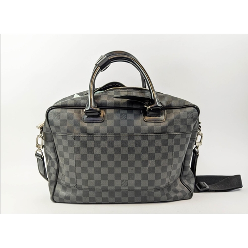 40 - LOUIS VUITTON ICARE BRIEFCASE, damier graphite coated canvas with leather handles, trims and leather... 