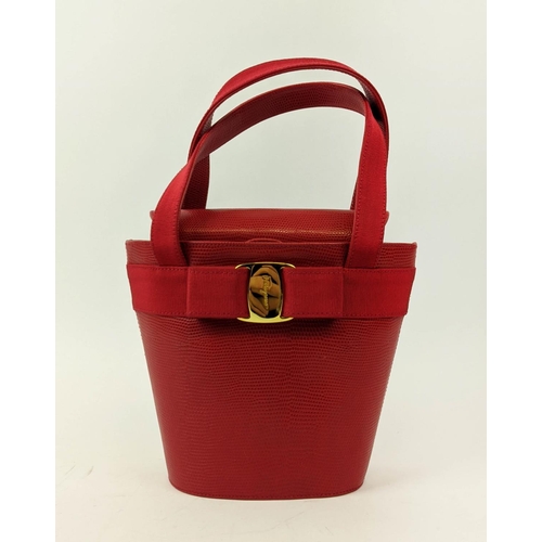 44 - VINTAGE FERRAGAMO VARA BUCKET BAG, with iconic front buckle and bow, top flap closure with magnetic ... 