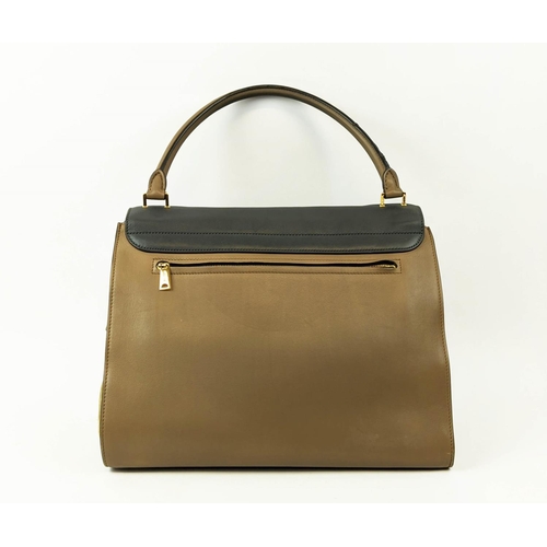 46 - CÉLINE LARGE TRAPEZE TRICOLOUR BAG, leather with suede sides and leather lining, gold tone hardware,... 