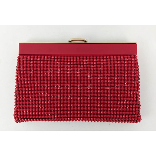 60 - ROGER VIVIER BEADED CLUTCH, top closure with resin and gold tone hardware, fabric lining, 24cm x 16c... 