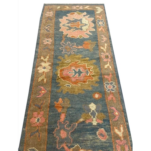 66 - CONTEMPORARY SULTANABAD RUNNER, 430cm x 82cm.