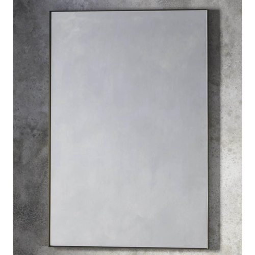 493 - WALL MIRRORS, a set of two, contemporary slim silvered frames, 90cm x 60cm x 3cm. (2)