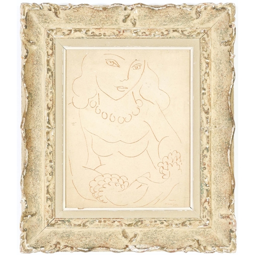 48 - HENRI MATISSE, Femme Couventure, 32cm x 25cm and Fleurs off set lithograph, signed in the plate, 194... 