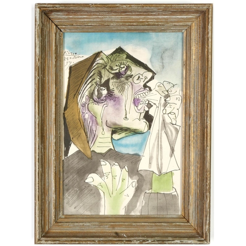 50 - PABLO PICASSO, Weeping Woman lithograph and pochoir, signed in the plate, suite 15 drawings, Carmen ... 