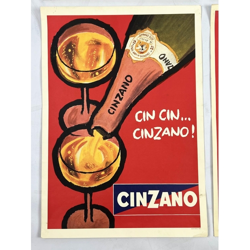 24 - CINZANO ORIGINAL POSTERS, a set of four, Italian circa 1950's, each 61.5cm x 43.5cm. (4)