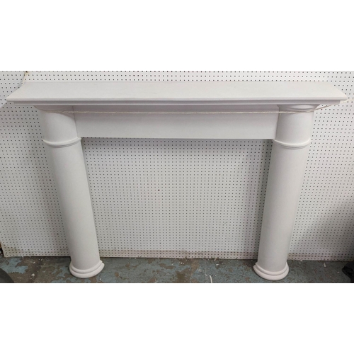 PERSIANO LIMESTONE FIRE SURROUND, 137.5cm x 22cm x 106cm H.