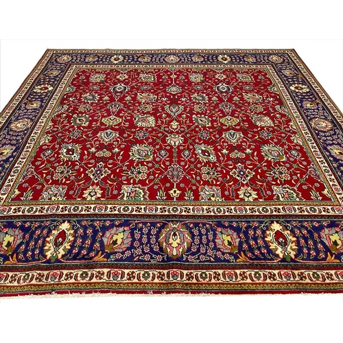 75 - PERSIAN SHAH ABBAS DESIGN TABRIZ CARPET, 300cm x 305cm.