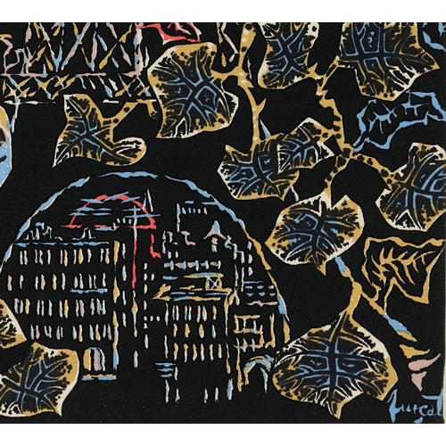 100 - JEAN LURCAT TAPESTRY, Paris by night, 93cm x 162cm, justification label verso signed Lurcat. (Subjec... 