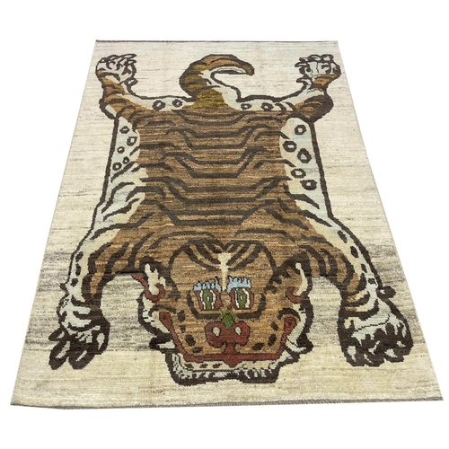 102 - TIBETAN TIGER RUG, 230cm x 170cm.