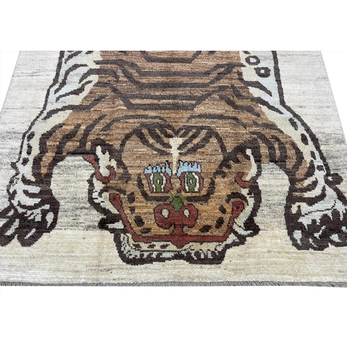 102 - TIBETAN TIGER RUG, 230cm x 170cm.