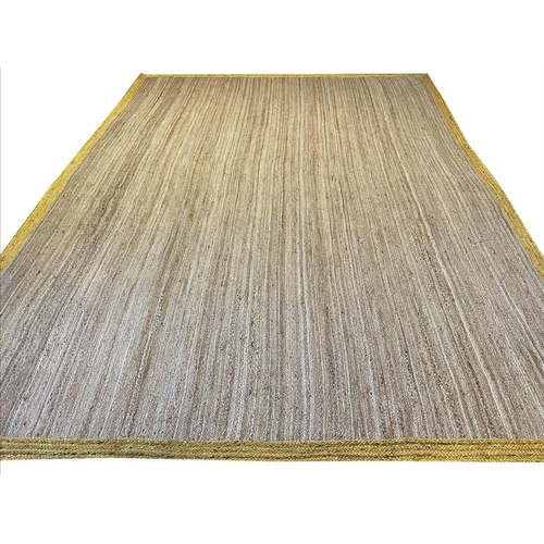 103 - CONTEMPORARY JUTE CARPET, 401cm x 305cm.