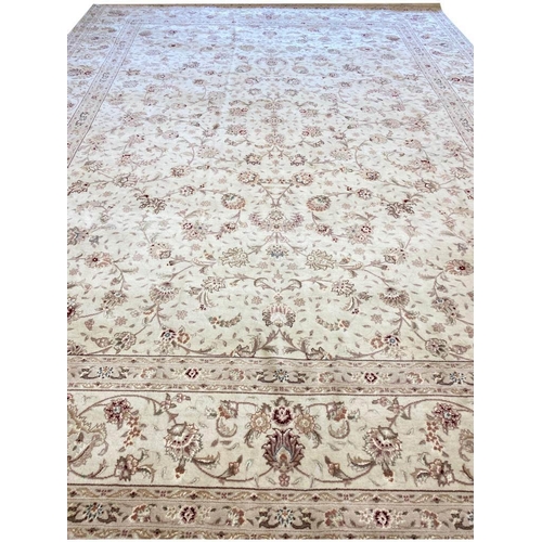 117 - PART SILK ISPHAHAN DESIGN CARPET, 350cm x 270cm.