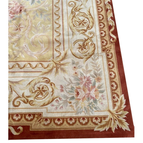 122 - FINE SAVONNERIE DESIGN CARPET, 367cm x 278cm.