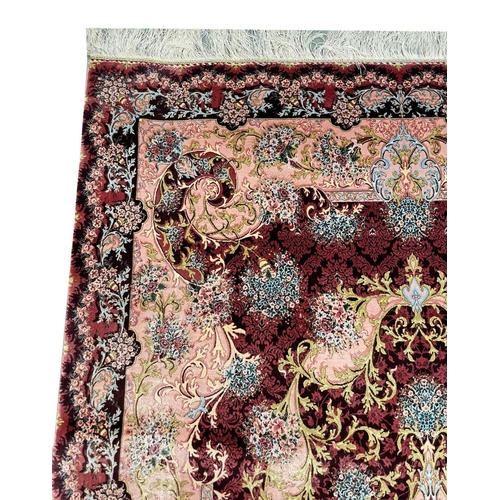 128 - FINE QUM DESIGN RUG, 183cm x 112cm.