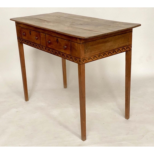 154 - SIDE TABLE, early 19th century Italian walnut, rosewood and satinwood, rectangular with two drawers,... 