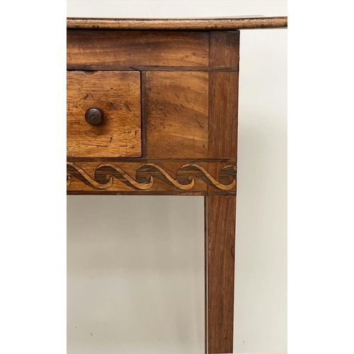 154 - SIDE TABLE, early 19th century Italian walnut, rosewood and satinwood, rectangular with two drawers,... 