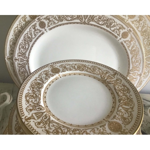 195 - DINNER SERVICE, English fine bone china, Hyde park, 12 place, 5 piece settings, approx 68 pieces. (Q... 