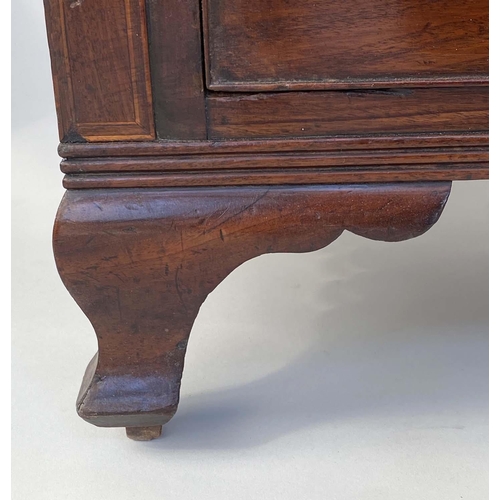 225 - HALL CHEST, early 19th century Scottish flame mahogany of adapted shallow proportions with two short... 