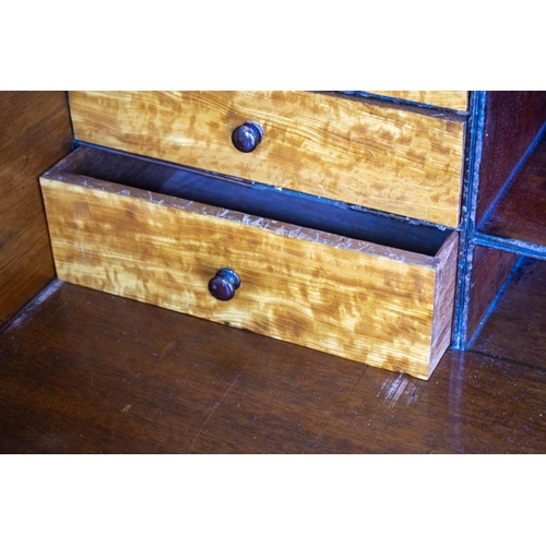 257 - SECRETAIRE BOOKCASE, 22cm H x 109cm W x 55cm D, Regency mahogany with two glazed doors enclosing adj... 