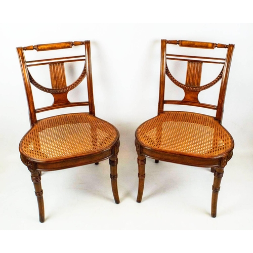 261 - BRIGHTS OF NETTLEBED DINING CHAIRS, 92cm H x 57cm W, a set of ten Regency style with caned seats. (1... 