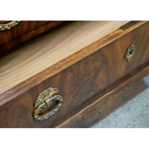 262 - COMMODE, 93cm H x 132cm x 62cm, Louis Philippe mahogany, circa 1840, with grey marble top above four... 