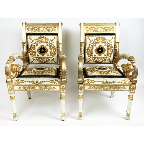 263 - ATTRIBUTED TO VERSACE VANITAS CHAIRS, a pair, 105cm H x 60cm W.