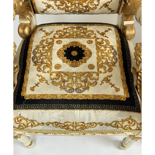 263 - ATTRIBUTED TO VERSACE VANITAS CHAIRS, a pair, 105cm H x 60cm W.