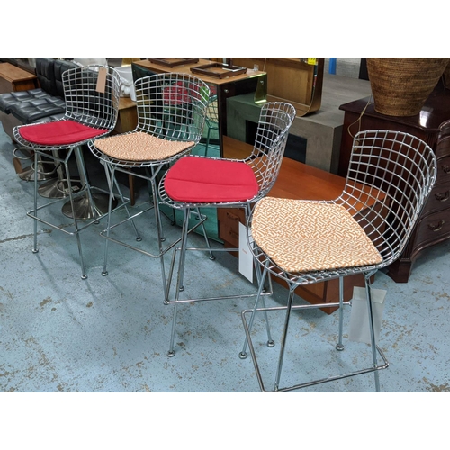 301 - KNOLL BERTOIA BAR STOOLS, a set of four, by Harry Bertoia, 106cm H. (4)