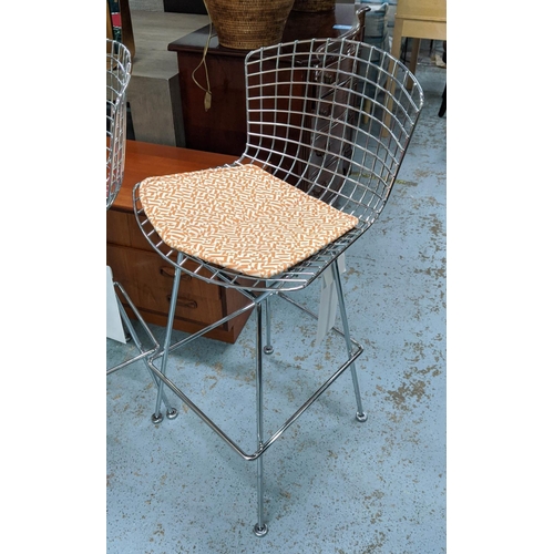 301 - KNOLL BERTOIA BAR STOOLS, a set of four, by Harry Bertoia, 106cm H. (4)