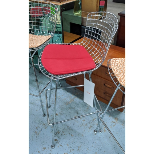 301 - KNOLL BERTOIA BAR STOOLS, a set of four, by Harry Bertoia, 106cm H. (4)