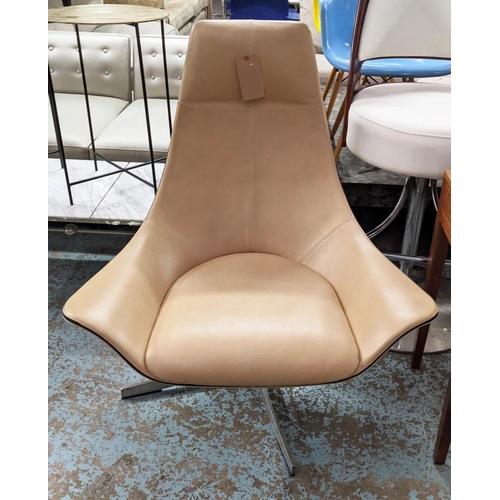 312 - MATTEO GRASSI 2 LEATHER ARMCHAIR, by Rodolfo Dordoni, 101cm x 87cm x 75cm.