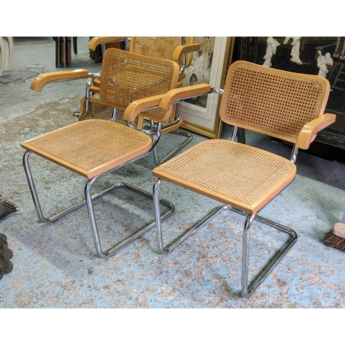 313 - AFTER MARCEL BREUER CESA STYLE CHAIRS, a set of four, 79cm H. (4)