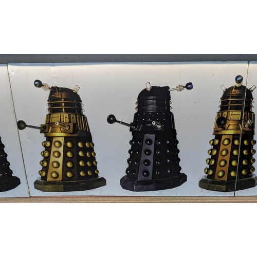 332 - DR WHO WALL PANELS, attributed to interior of BBC television centre, two panels at 150cm x 90cm and ... 