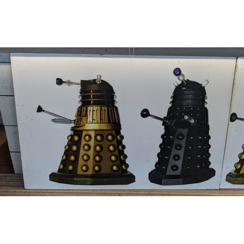 332 - DR WHO WALL PANELS, attributed to interior of BBC television centre, two panels at 150cm x 90cm and ... 